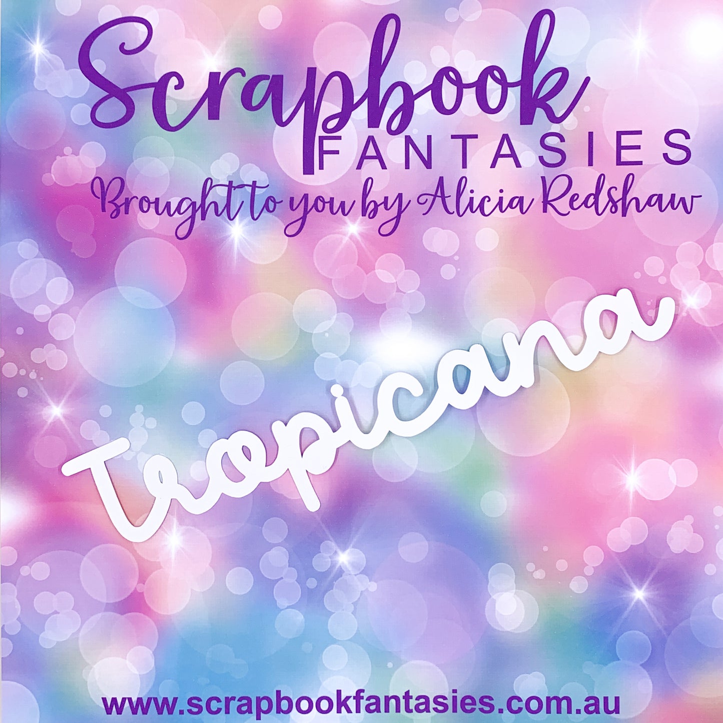 Tropicana - Tropicana (large) 10"x2.25" White Linen Cardstock Title-Cut - Designed by Alicia Redshaw