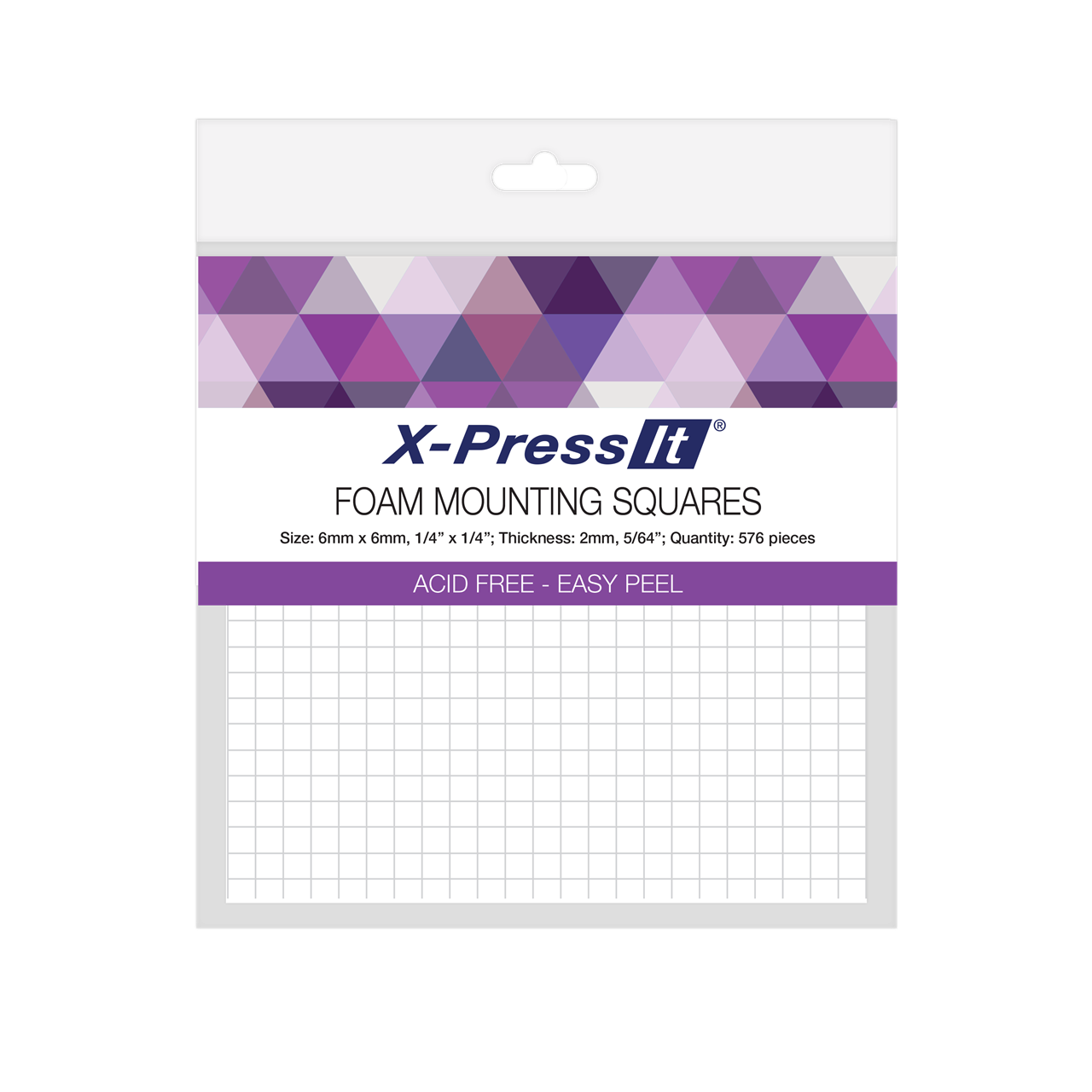 X-Press It 6mm Foam Mounting Squares - 576 pieces (2mm thick) FTS6