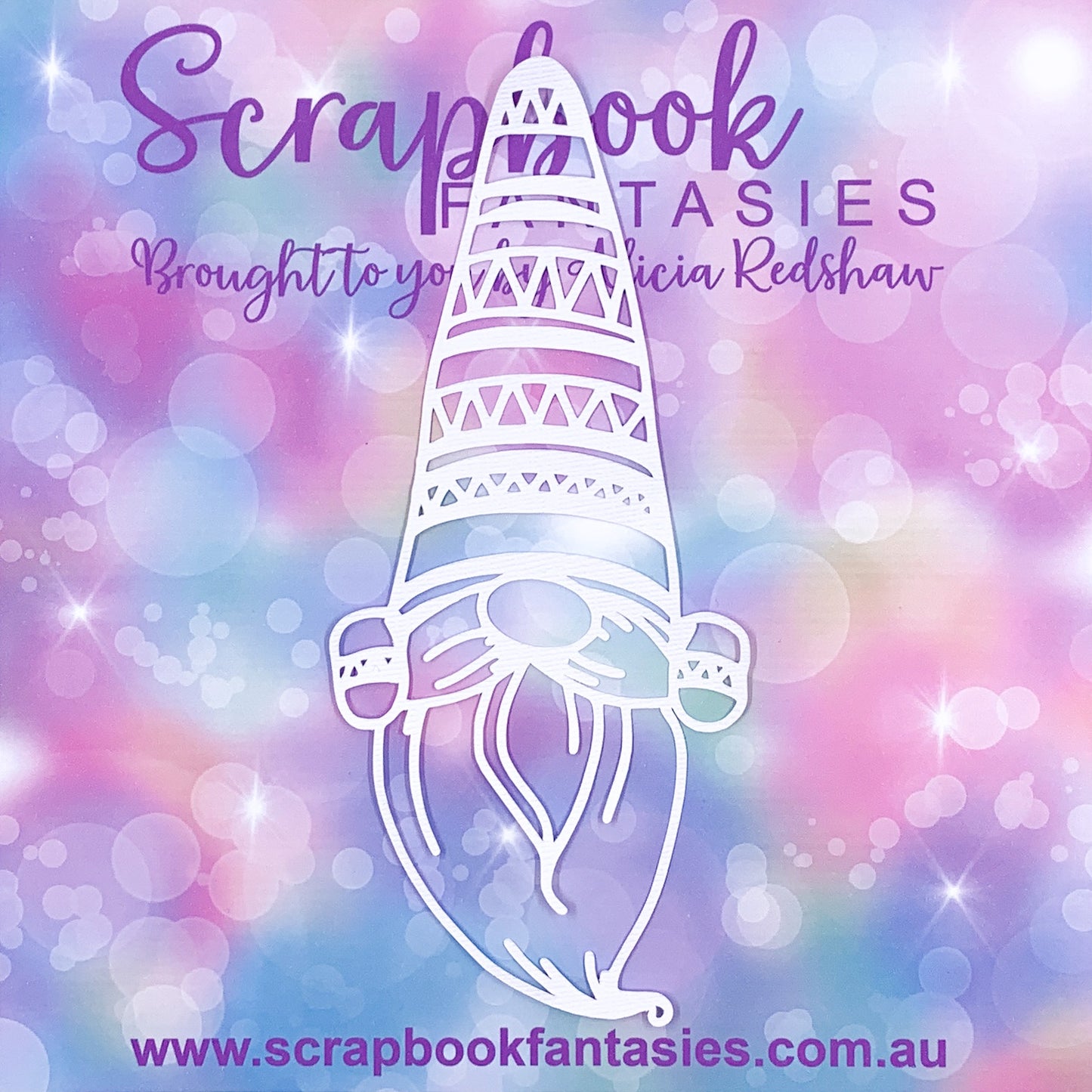 Gnome for the Holidays - Gnome 3"x7" White Linen Cardstock Picture-Cut - Designed by Alicia Redshaw