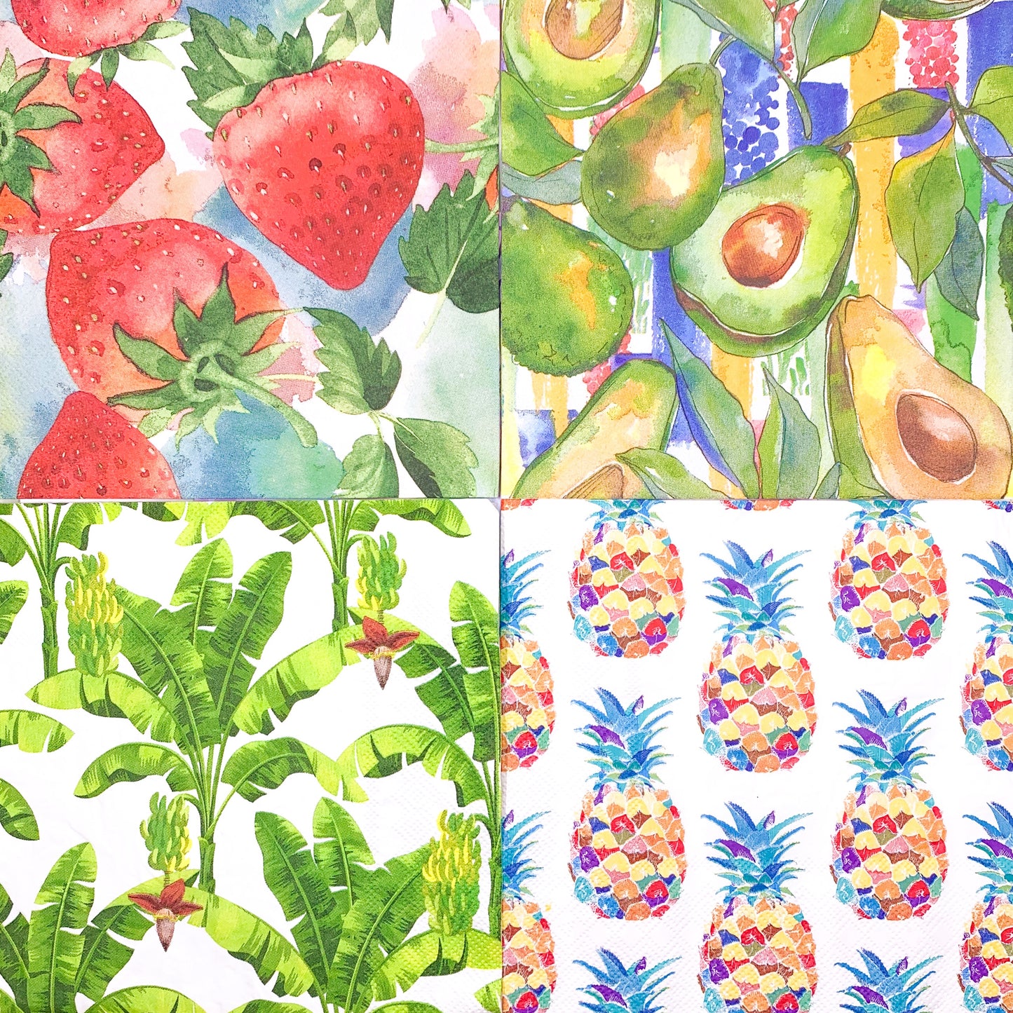 Tropical Fruits - Mixed Media Serviette Pack  (4 Pcs)