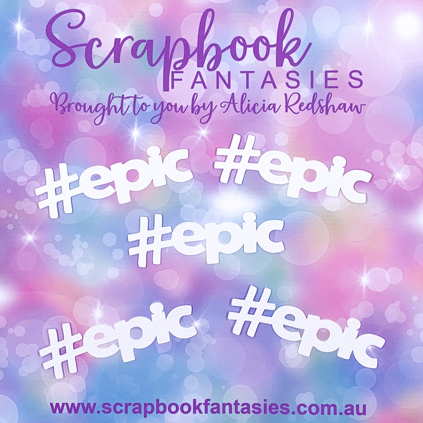 Getaway - #epic - 5 pack 3"x1" White Linen Cardstock Title-Cut - Designed by Alicia Redshaw