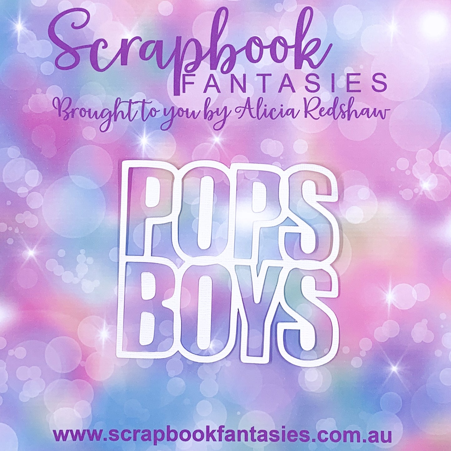 Family is Everything - Pops Boys (open) 3.75"x3.5" White Linen Cardstock Title-Cut - Designed by Alicia Redshaw