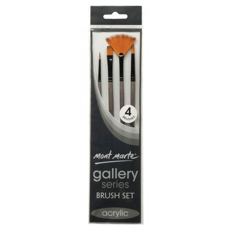 Mont Marte Gallery Series 4 piece Acrylic Brush Set - BMHS0010