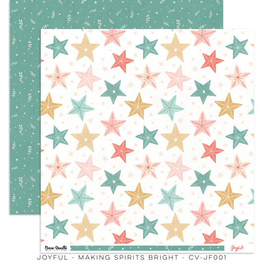 Cocoa Vanilla Studio Joyful Making Spirits Bright 12″x12″ Double-sided Patterned Paper CV-JF001