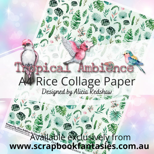Tropical Ambience A4 Rice Collage Paper - Leaf Print