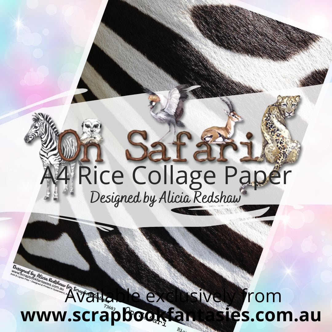 On Safari A4 Rice Collage Paper - Zebra