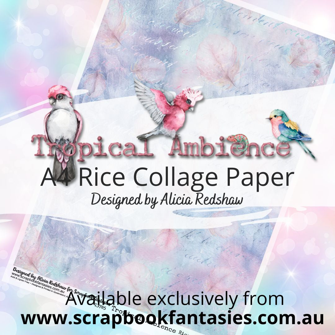 Tropical Ambience A4 Rice Collage Paper - Feather Collage