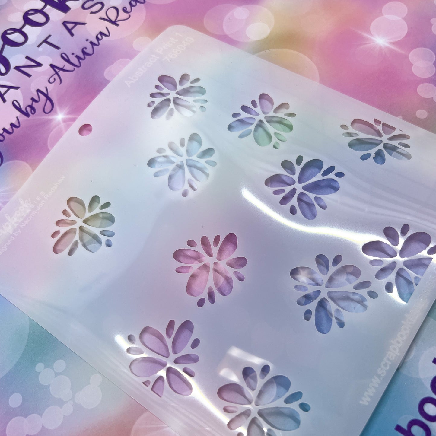 Scrapbook Fantasies Stencil Template Mask - 5.5”x5.5” - Abstract Print 1 768049