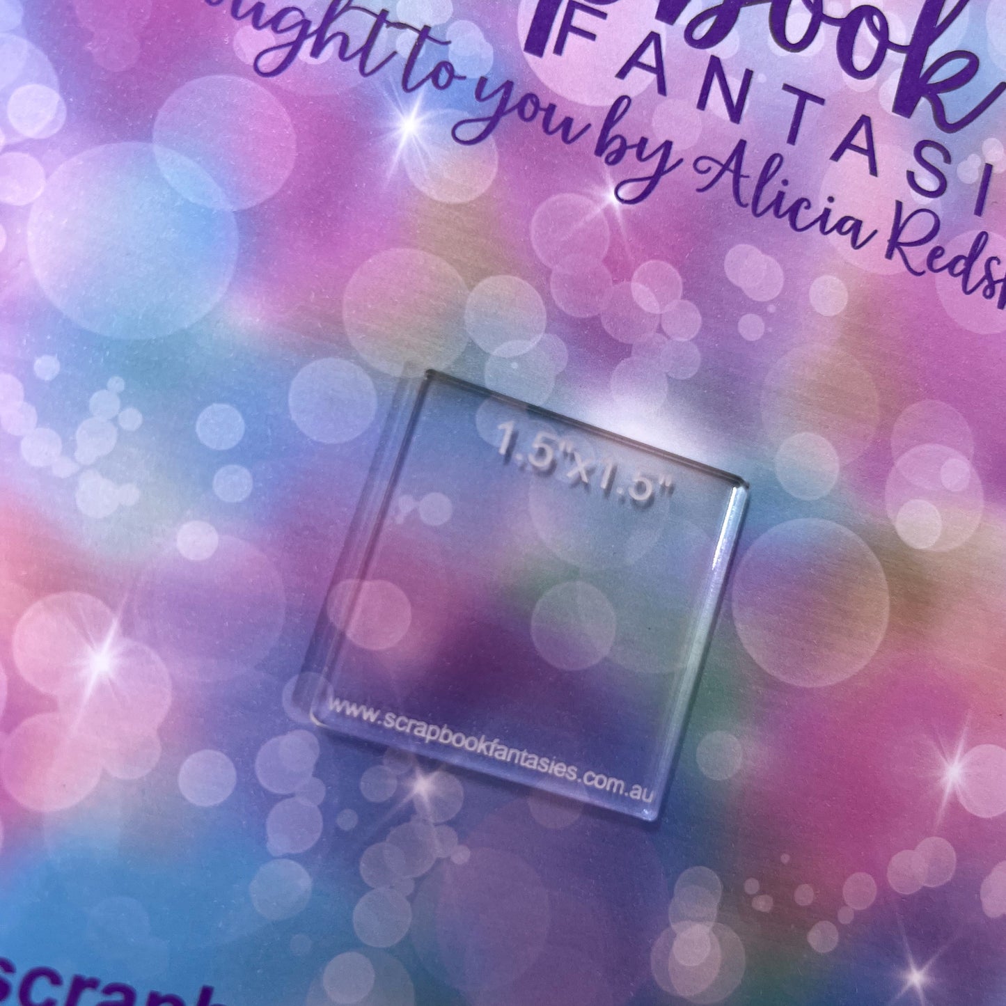 Acrylic Stamping Block - 1.5"x1.5" (4.5mm deep) 14868