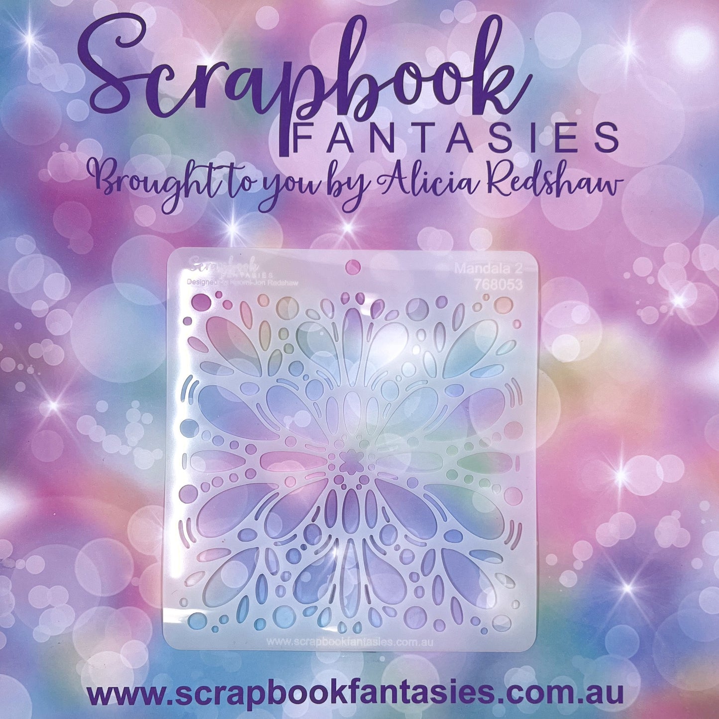 Scrapbook Fantasies Stencil Template Mask - 5.5”x5.5” - Mandala 2 768053