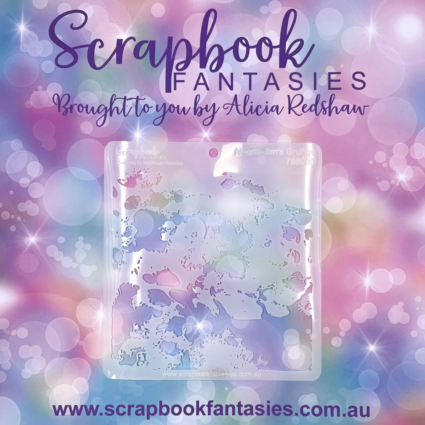 Scrapbook Fantasies Stencil Template Mask - 5.5”x5.5” - Naomi-Jon's Grunge 768030