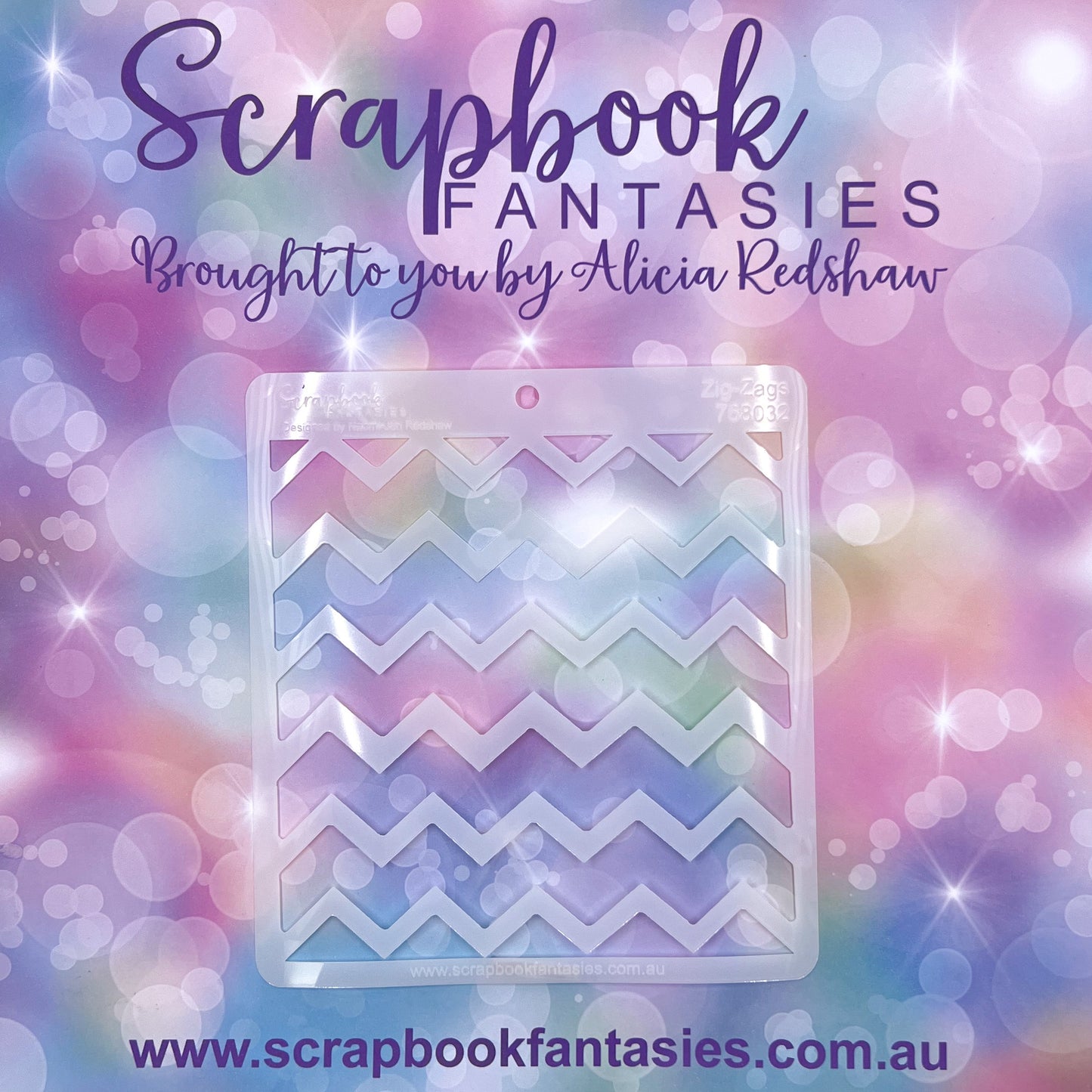 Scrapbook Fantasies Stencil Template Mask - 5.5”x5.5” - Zig-Zags 768032