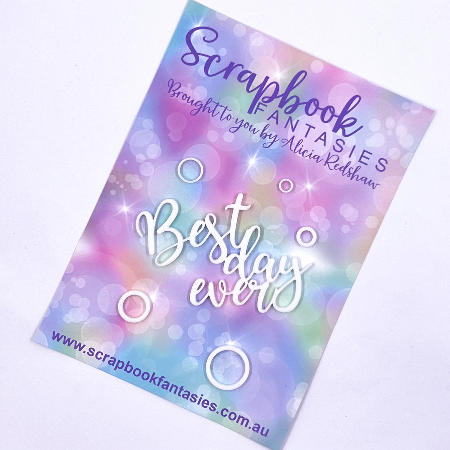 Acrylic-Cuts Acrylic Embellies Set (6 pieces) - Best day ever - Designed by Alicia Redshaw - 14746