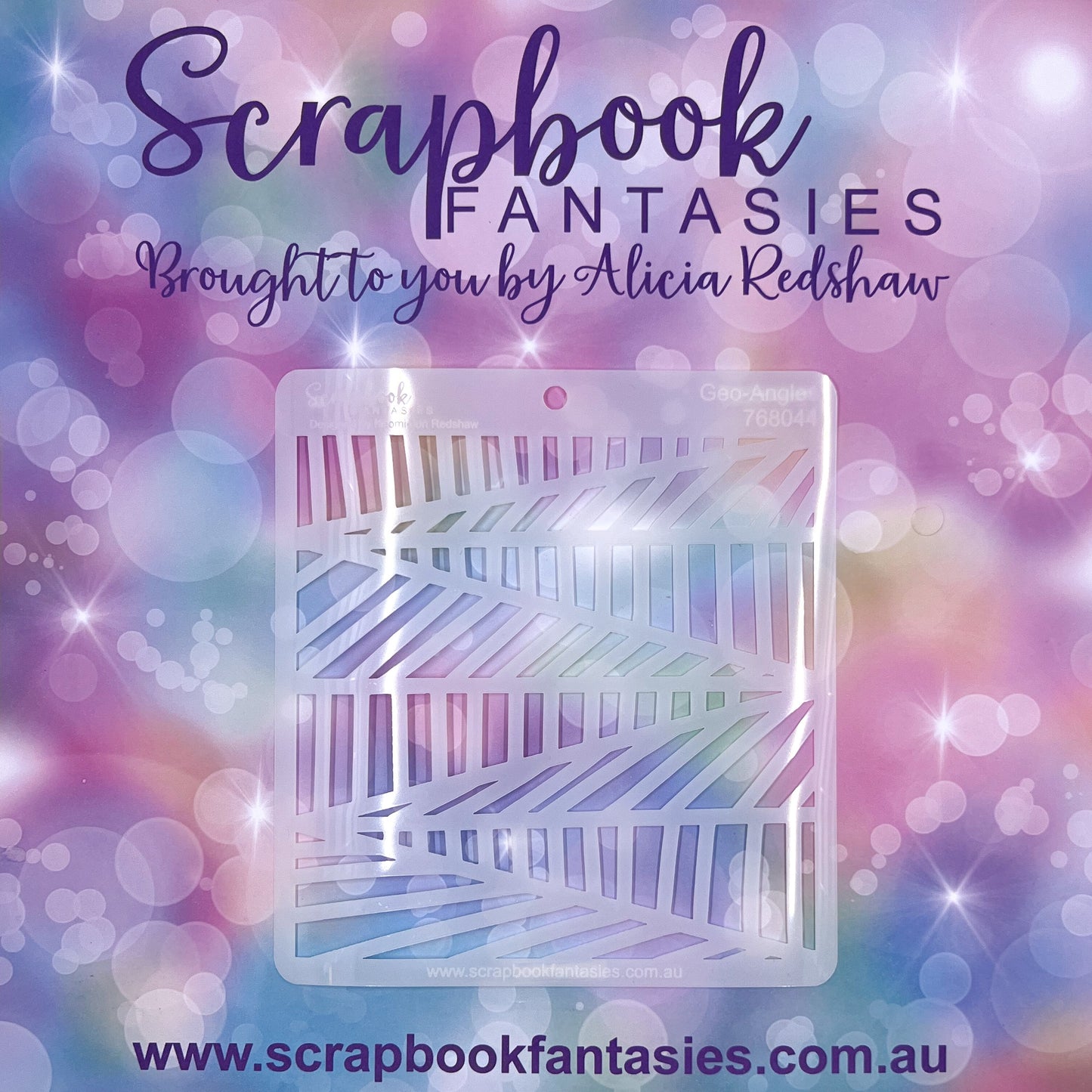 Scrapbook Fantasies Stencil Template Mask - 5.5”x5.5” - Geo-Angles 768044