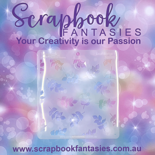 Scrapbook Fantasies Stencil Template Mask - 5.5”x5.5” - Leaf Sprigs 1 768060