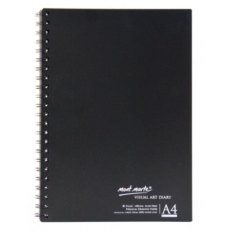 Mont Marte Visual Art Diary Black 140gsm A4 80pg (MSB0022)