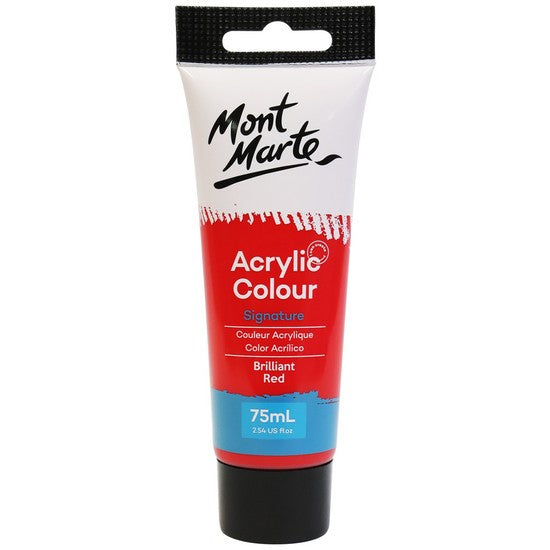 Mont Marte Brilliant Red Studio Acrylic Paint 75ml MSCH7510