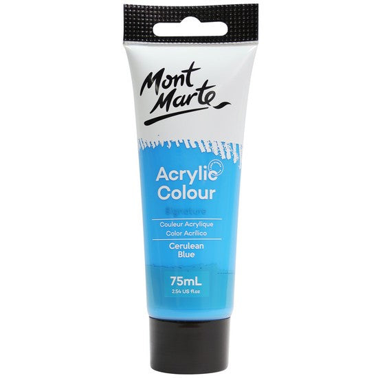 Mont Marte Cerulean Blue Studio Acrylic Paint 75ml (MSCH7517)