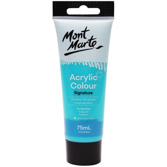 Mont Marte Turquoise Studio Acrylic Paint 75ml MSCH7522