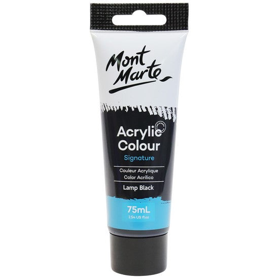 Mont Marte Lamp Black Studio Acrylic Paint 75ml (MSCH7532)