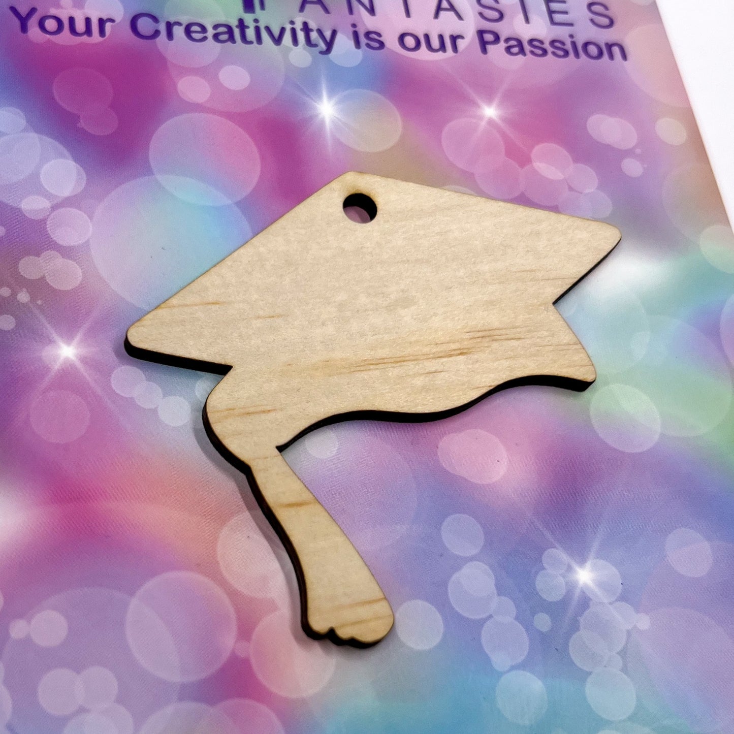 Ready-to-Colour Wooden Shape - Graduation Hat 3"x2.75" 15414