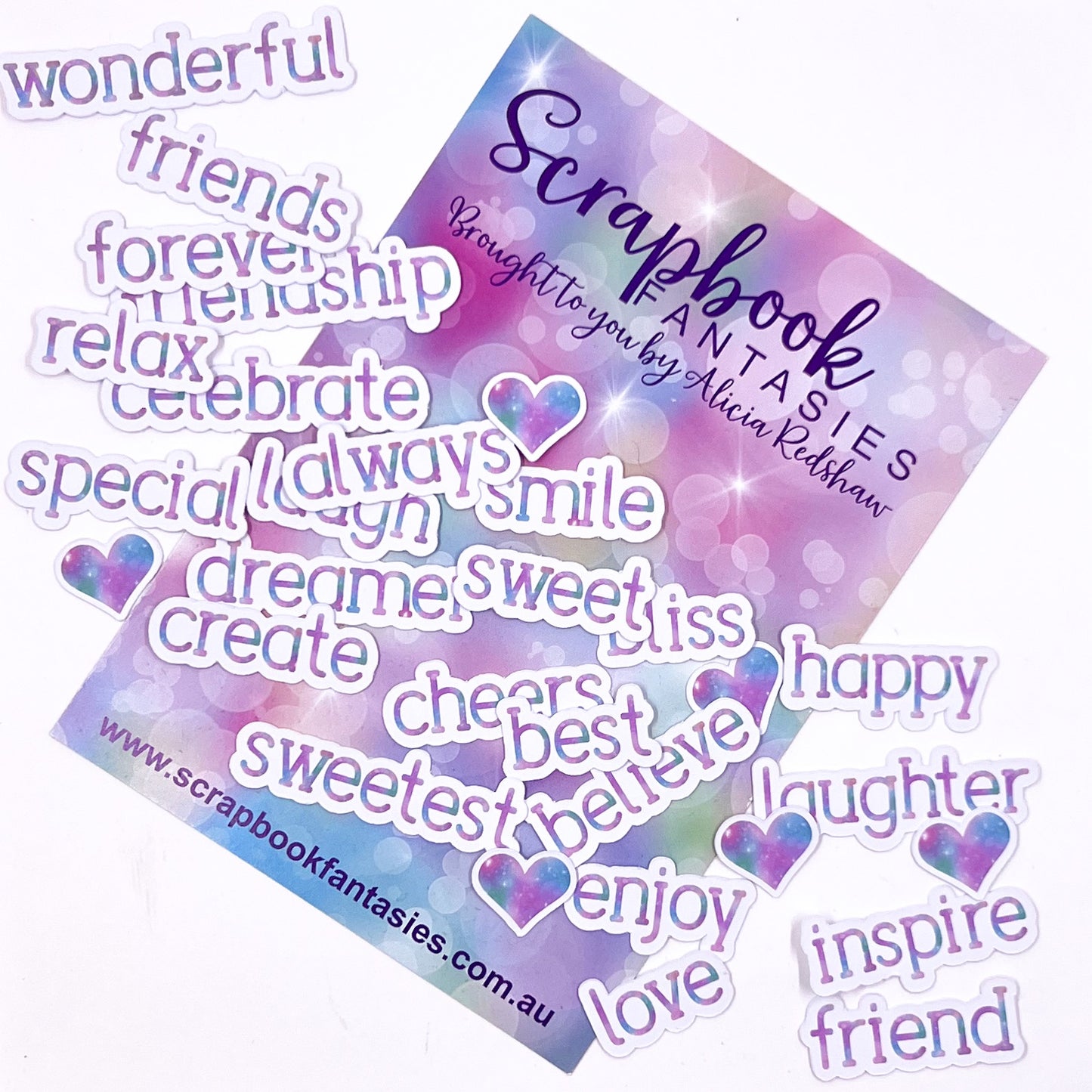 Colour-Cuts Minis Words 4 - Unicorn Watercolour 5 (30 pieces) Designed by Alicia Redshaw