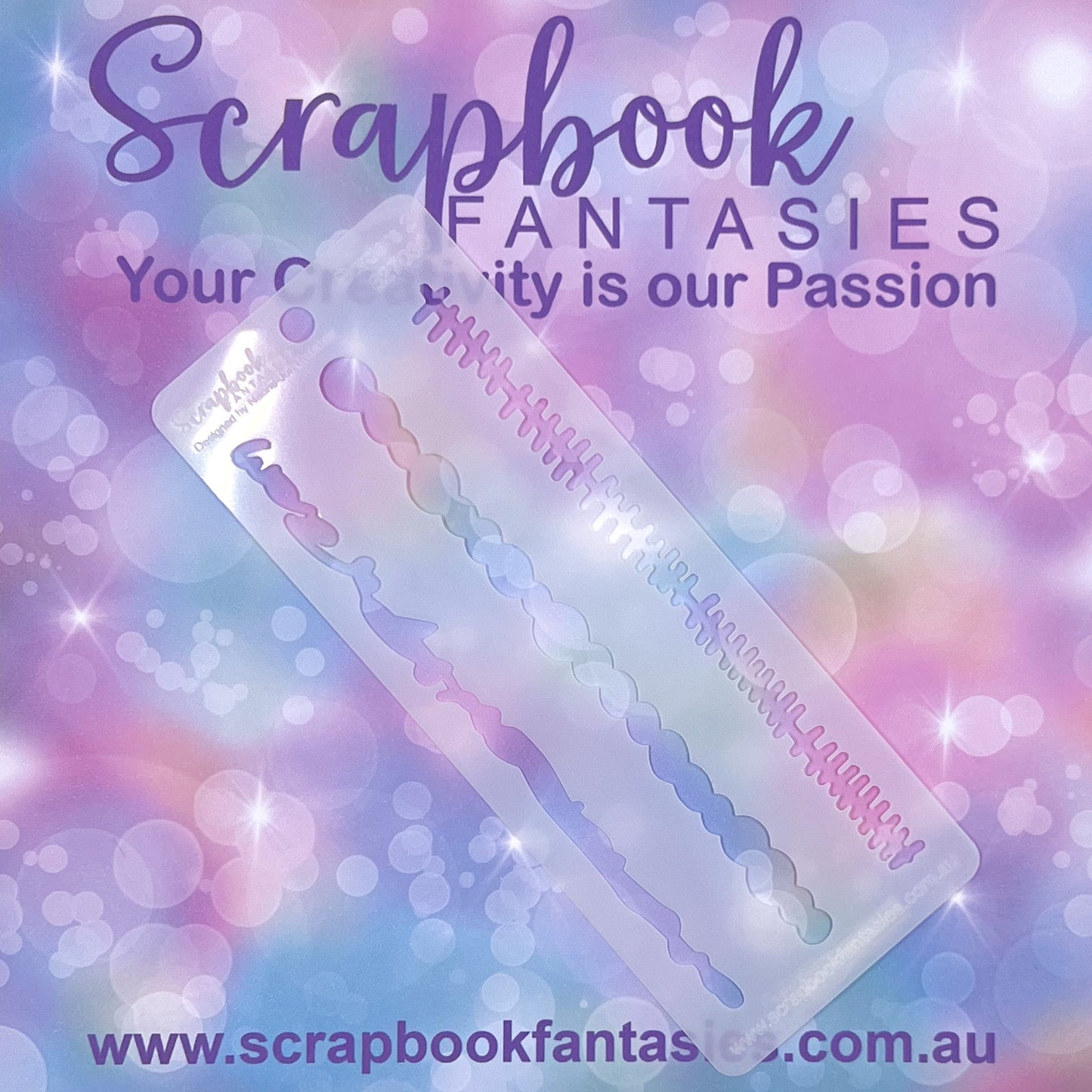 Scrapbook Fantasies Mini Border Stencil Template Mask - 2.25”x5.5” - Borders 2 627030