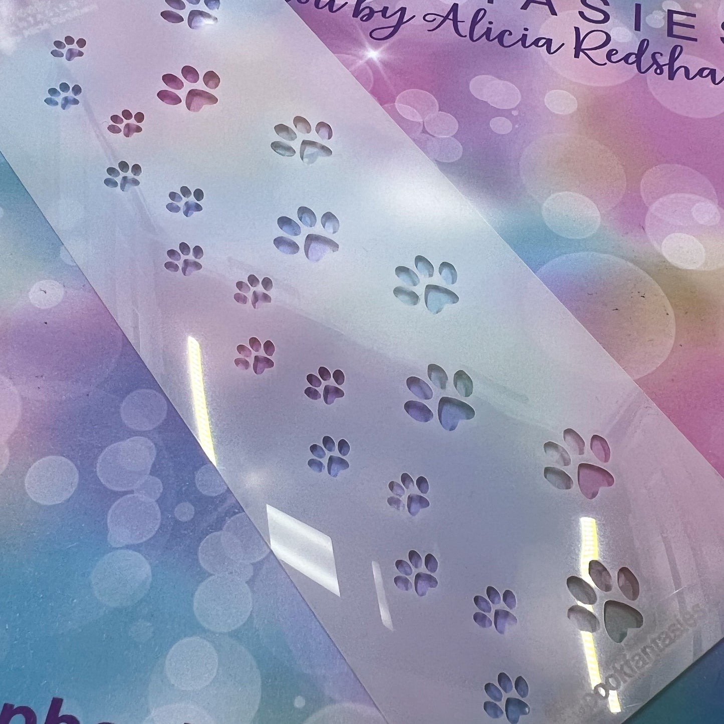 Scrapbook Fantasies Mini Border Stencil Template Mask - 2.25”x5.5” - Paw Borders 627014