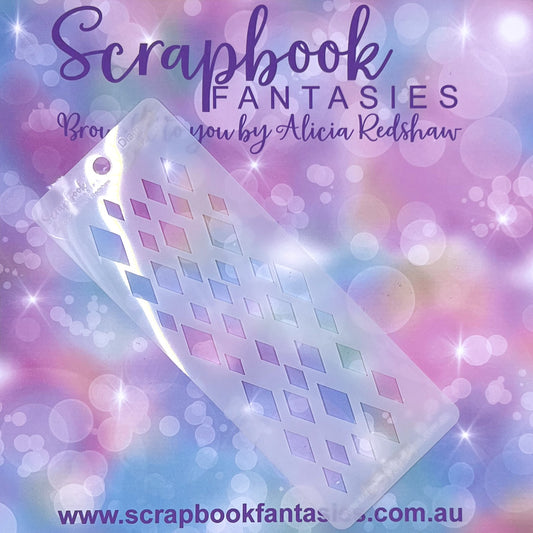 Scrapbook Fantasies Mini Border Stencil Template Mask - 2.25”x5.5” - Diamonds 627028