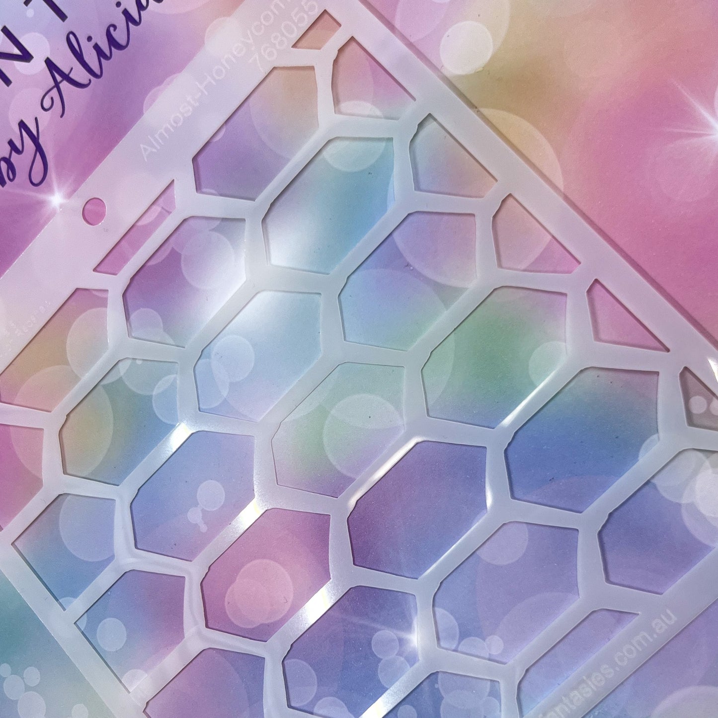 Scrapbook Fantasies Stencil Template Mask - 5.5”x5.5” - Almost-Honeycomb 768055