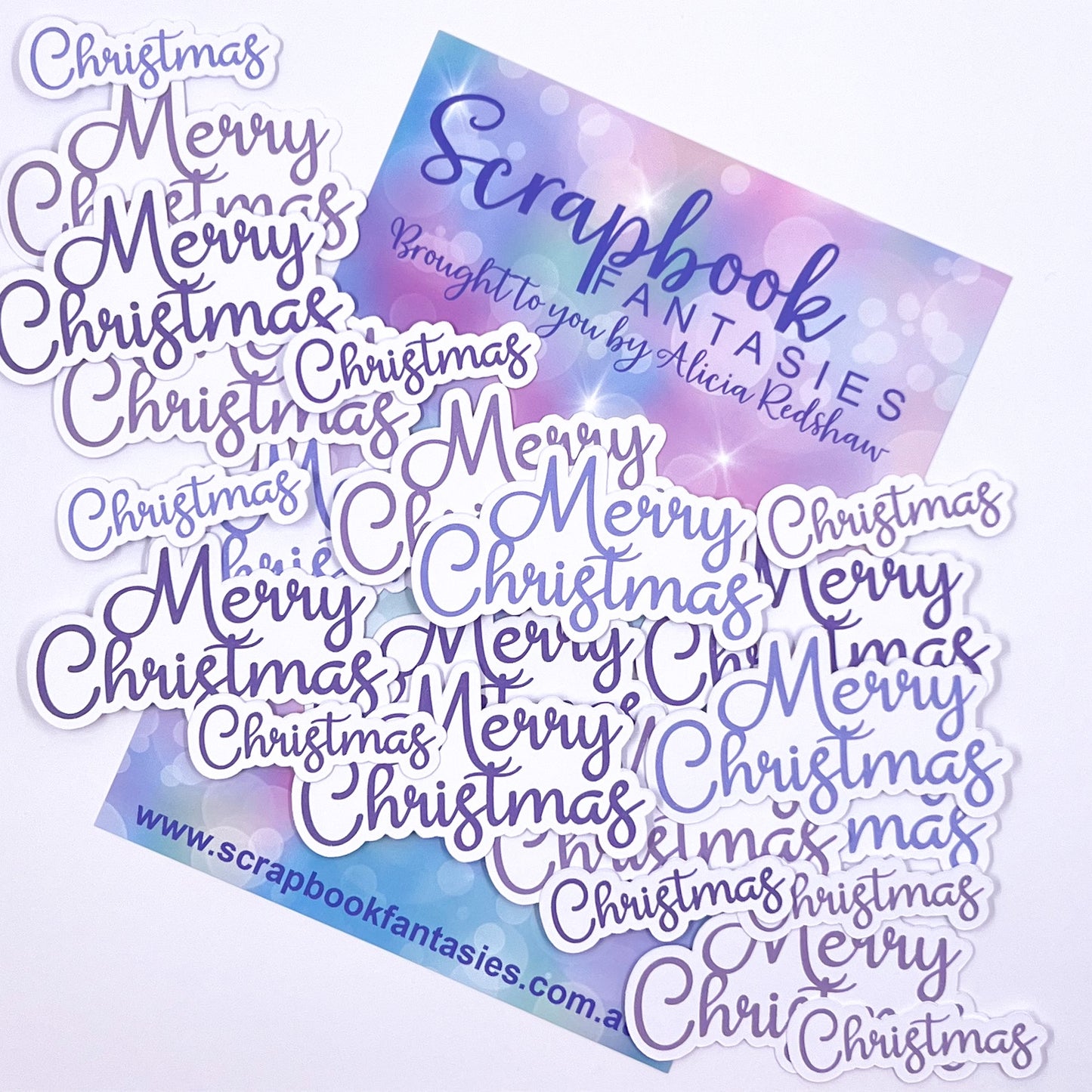 Purple Christmas Colour-Cuts - Merry Christmas 5 (22 pieces) Designed by Alicia Redshaw