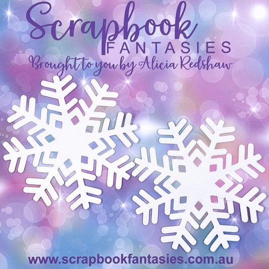 Purple Christmas - Snowflakes (2 pack) 4"x4" White Linen Cardstock Picture-Cut - Designed by Alicia Redshaw