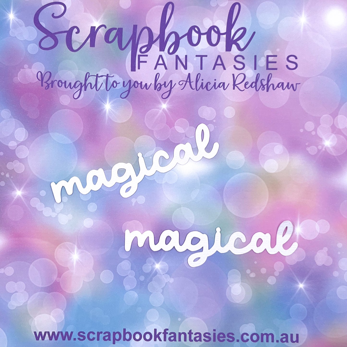 Magical Creatures - Magical (small script - 2 pack) 4"x1.25" White Linen Cardstock Title-Cut - Designed by Alicia Redshaw