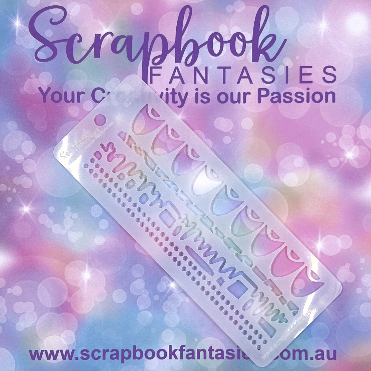 Scrapbook Fantasies Mini Border Stencil Template Mask - 2.25”x5.5” - Borders 6 627041