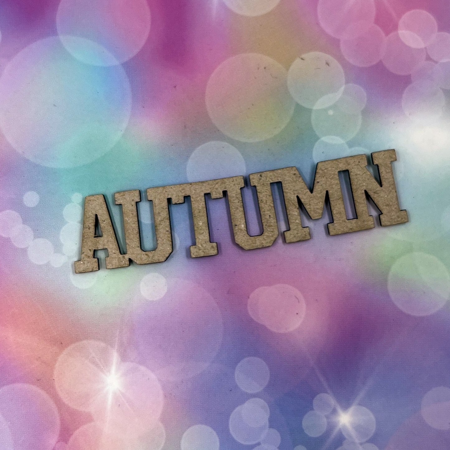 Chippie-Cuts Grey 1.2mm Chipboard Mini-Block Word - Autumn 2.25"x0.5" 16036