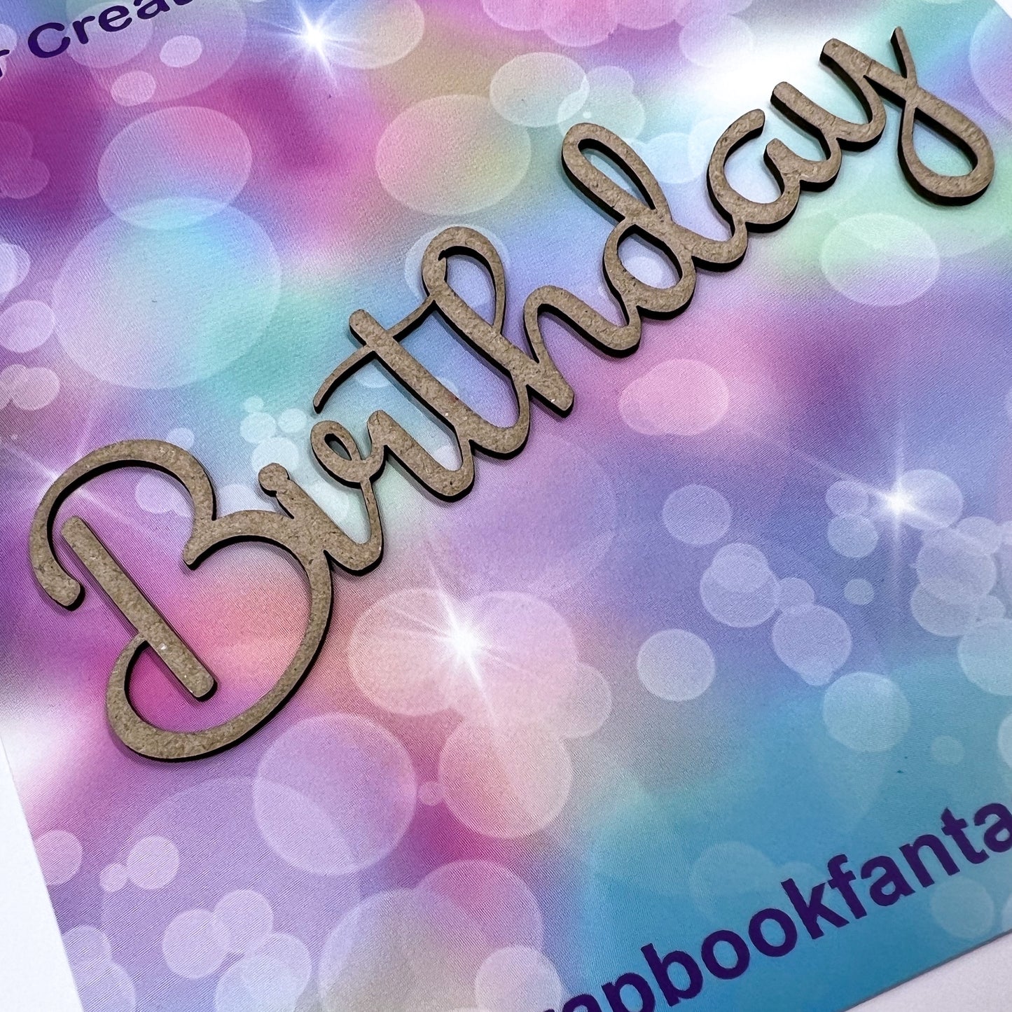 Chippie-Cuts Grey 1.2mm Chipboard Word - Birthday (script) 4"x1.25" 15238