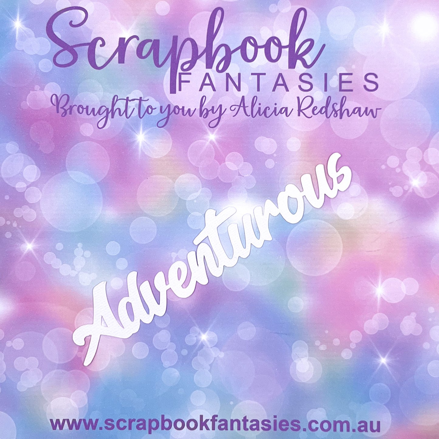 On Safari - Adventurous (script) 6"x1.25" White Linen Cardstock Title-Cut - Designed by Alicia Redshaw