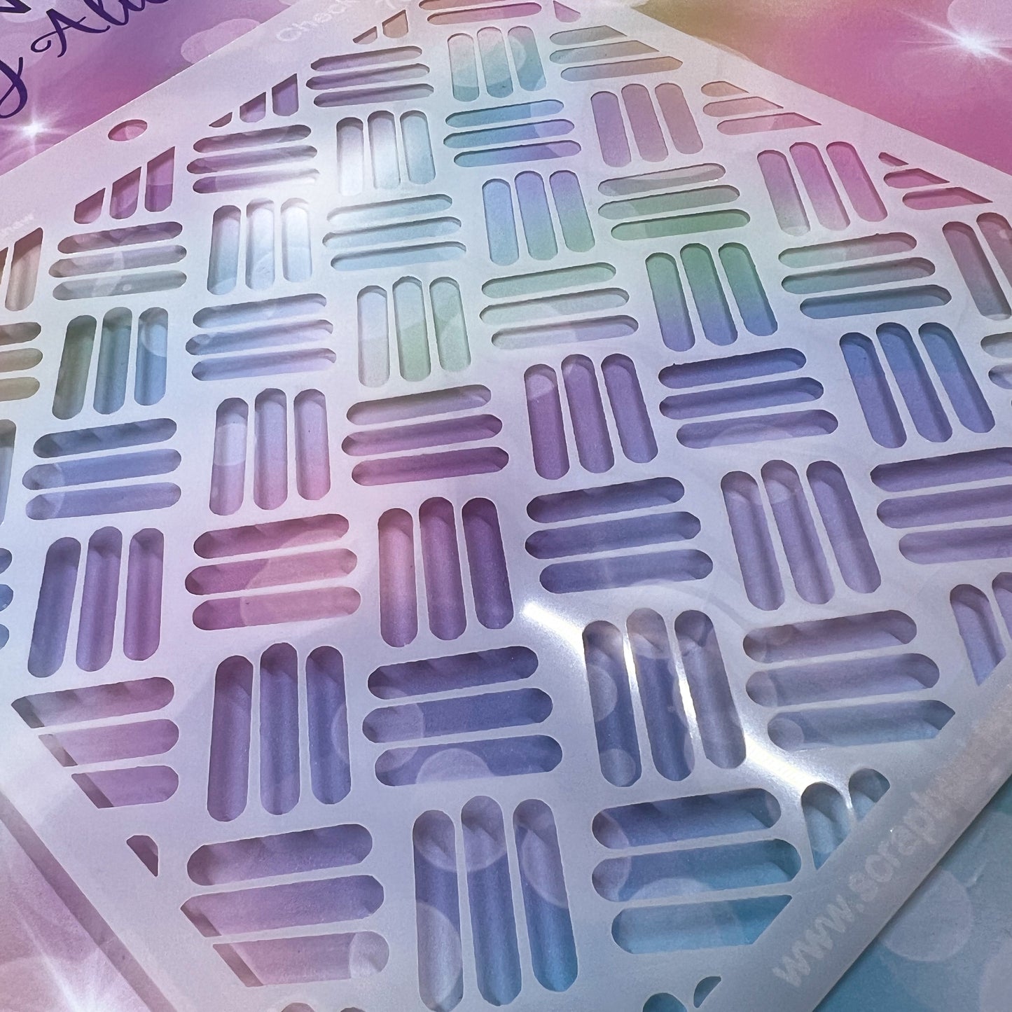 Scrapbook Fantasies Stencil Template Mask - 5.5”x5.5” - Checker Plate 768054