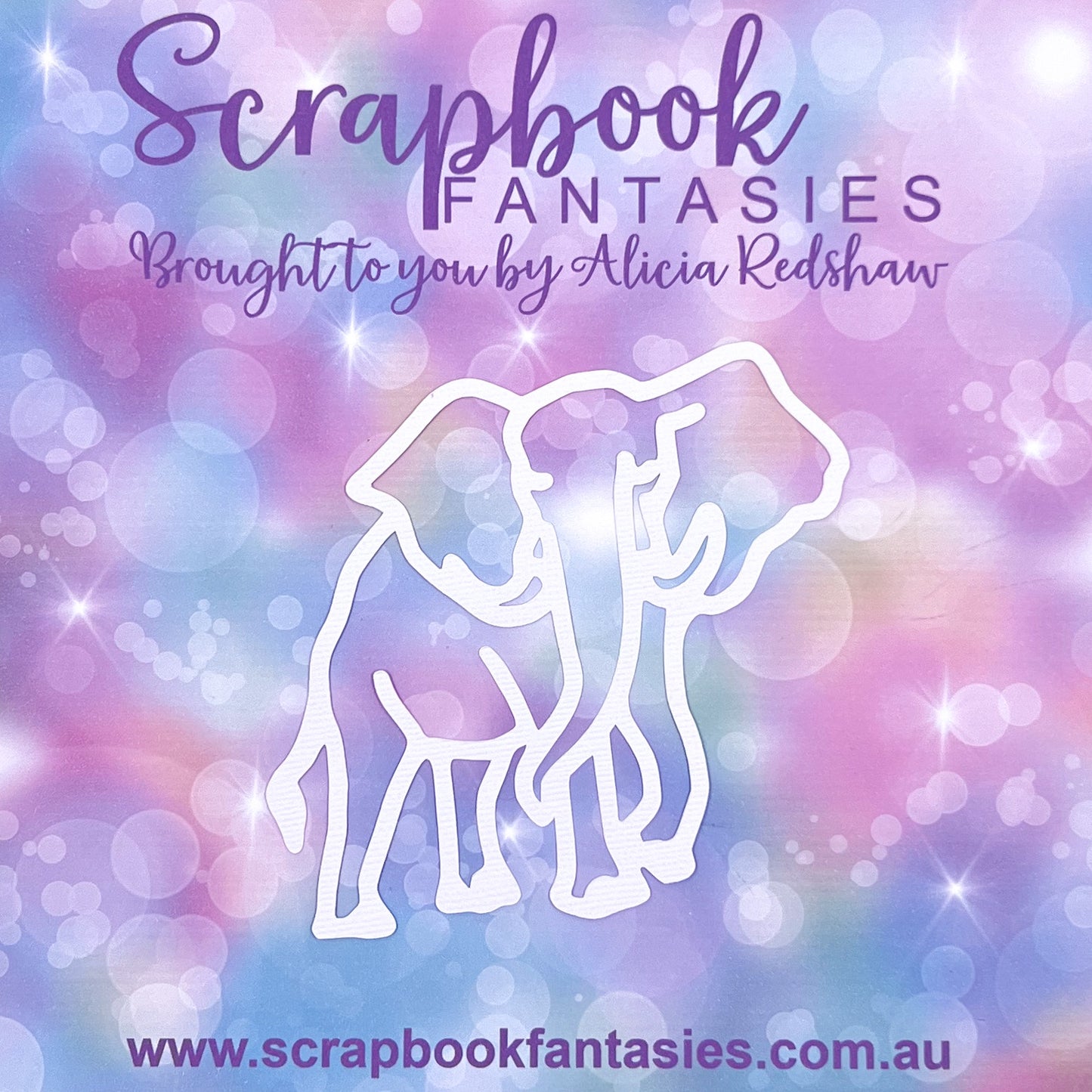 On Safari - Elephant 4.5"x4" White Linen Cardstock Picture-Cut - Designed by Alicia Redshaw