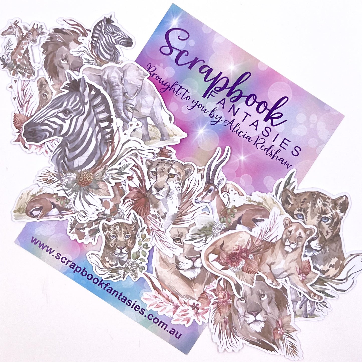 On Safari Colour-Cuts (18 pieces) Animals & Florals - Designed by Alicia Redshaw