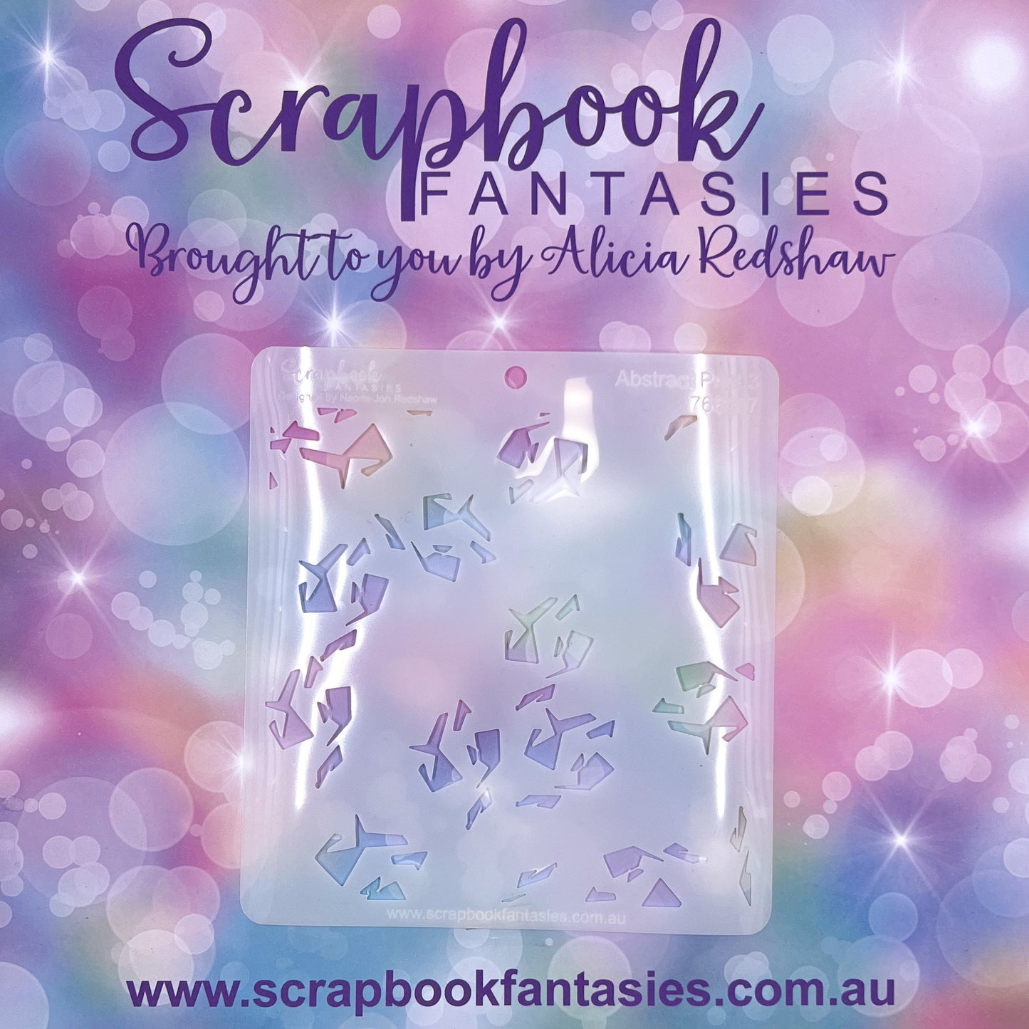 Scrapbook Fantasies Stencil Template Mask - 5.5”x5.5” - Abstract Print 3 768057