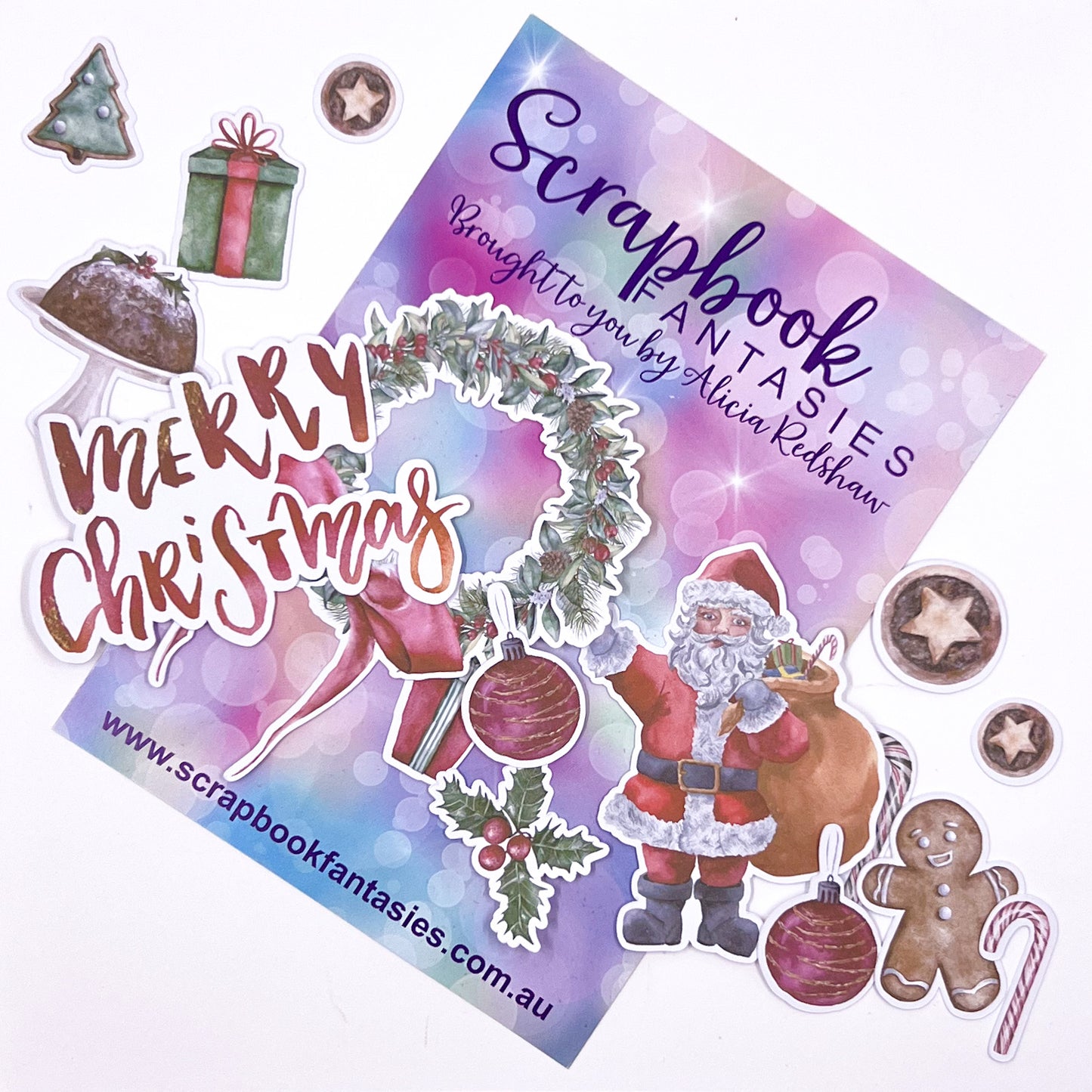 Traditional Christmas Colour-Cuts Minis - Merry Santa (16 pieces) Designed by Alicia Redshaw