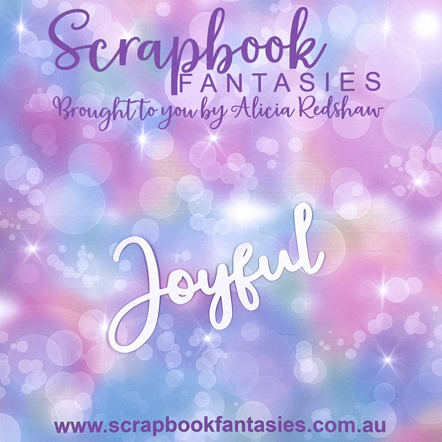 Cottage Garden - Joyful 4"x2" White Linen Cardstock Title-Cut - Designed by Alicia Redshaw