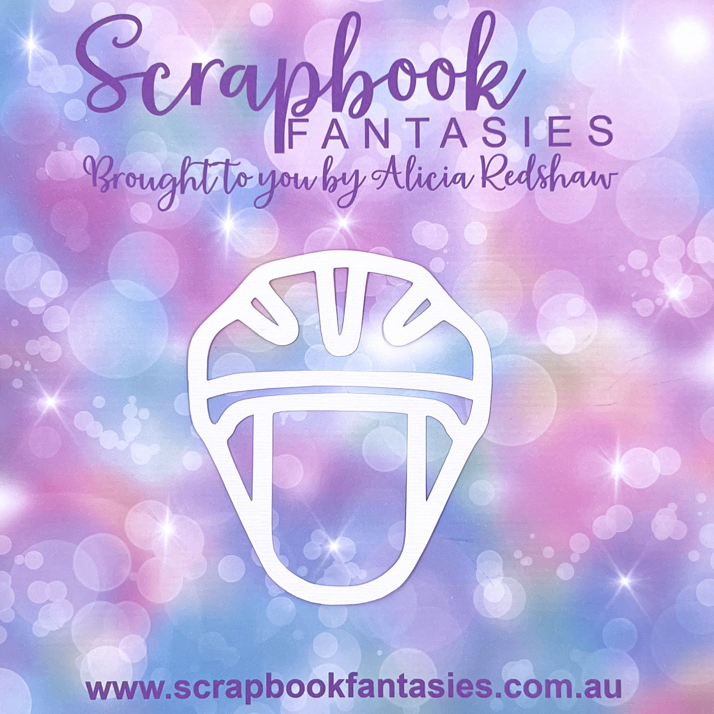 Out & About - Bike Helmet 3.5"x4" White Linen Cardstock Picture-Cut - Designed by Alicia Redshaw