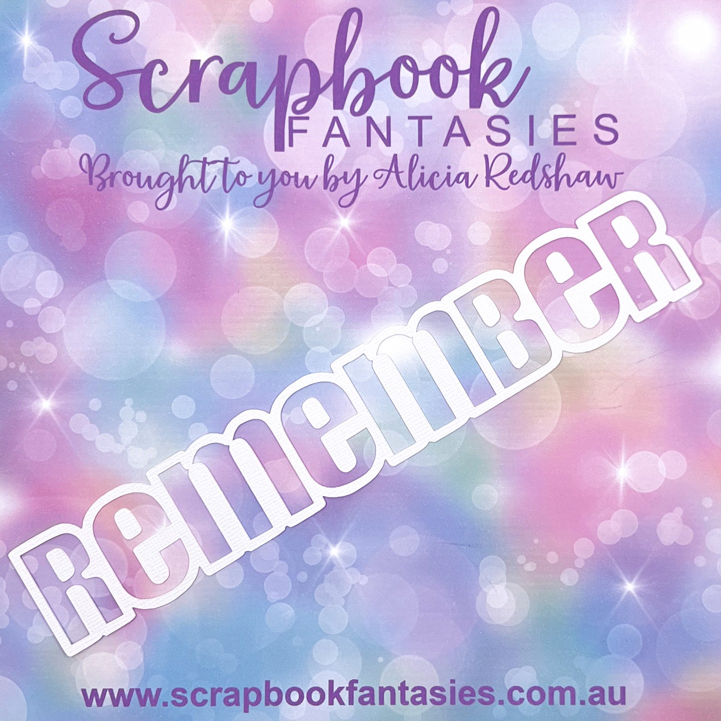 Cottage Garden - Remember (open) 8"x1.25" White Linen Cardstock Title-Cut - Designed by Alicia Redshaw