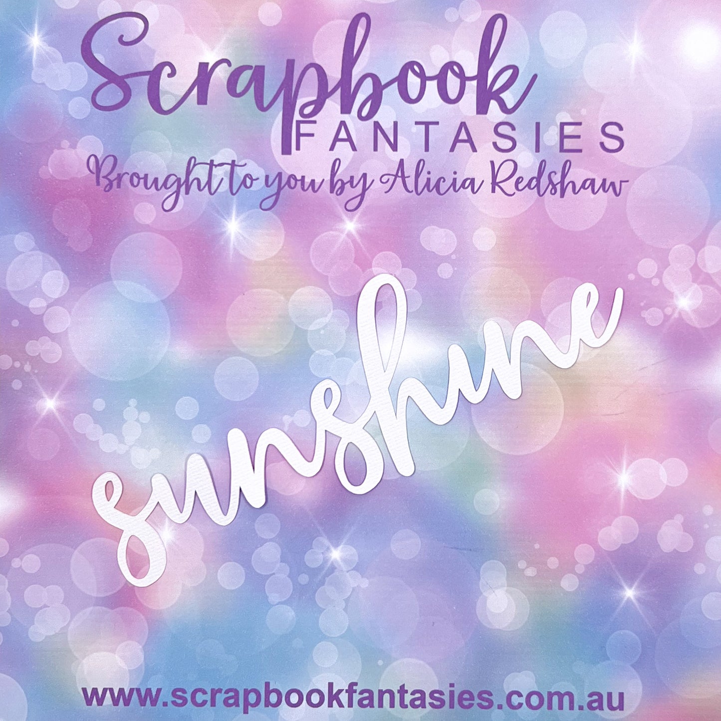 Cottage Garden - Sunshine (medium script) 6.25"x2.25" White Linen Cardstock Title-Cut - Designed by Alicia Redshaw