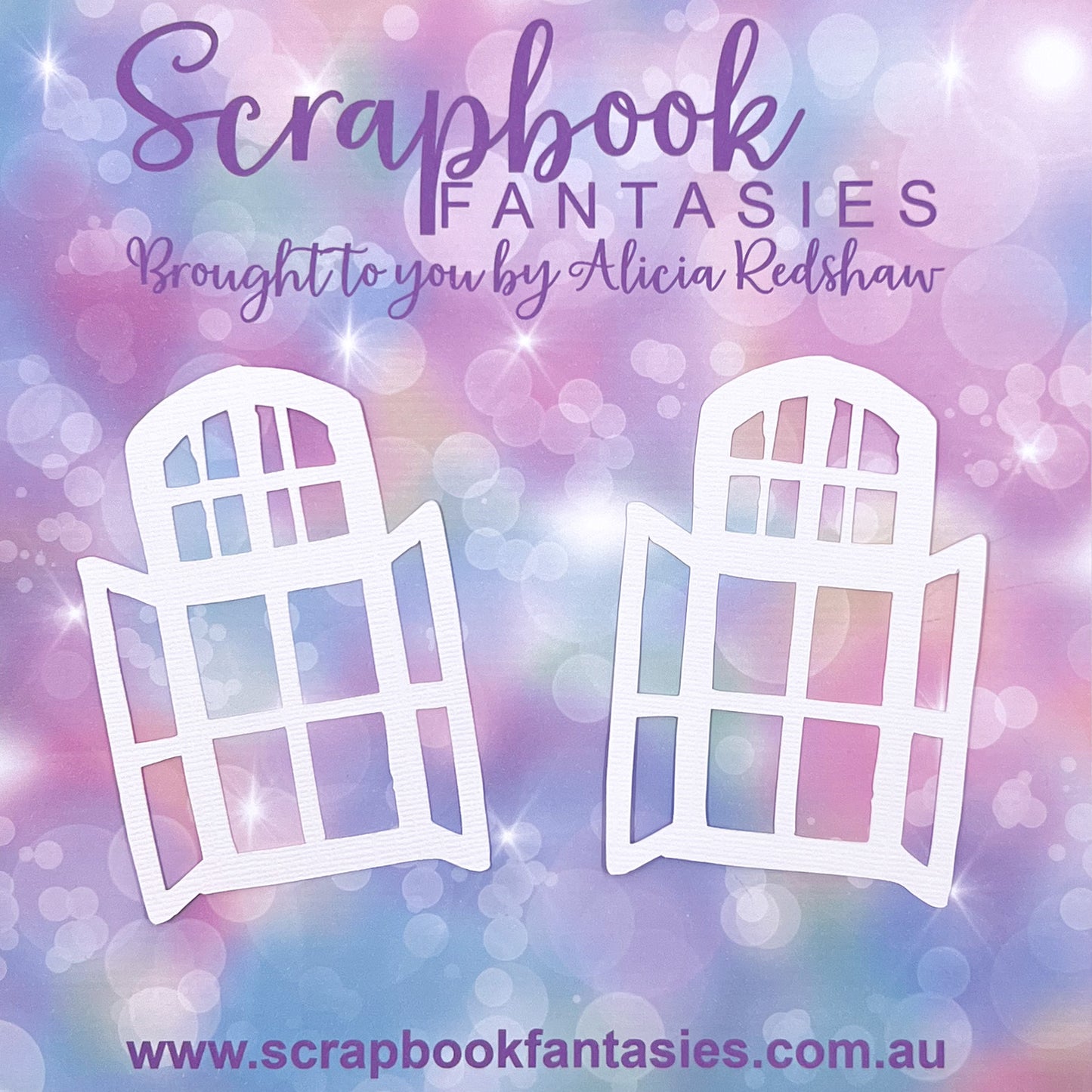 Cottage Garden - Windows 2.5"x3.75" (2 pack) White Linen Cardstock Picture-Cut - Designed by Alicia Redshaw