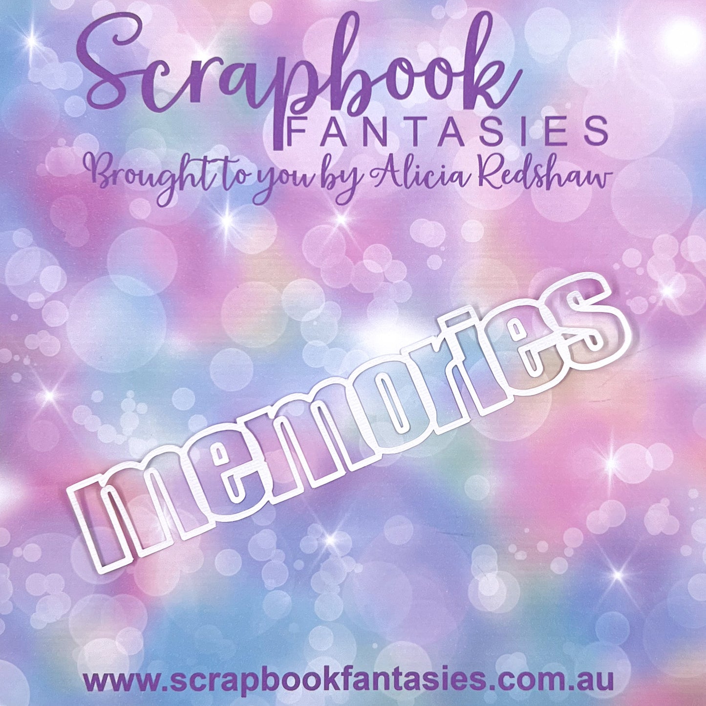 Cottage Garden - Memories (open) 6.5"x1" White Linen Cardstock Title-Cut - Designed by Alicia Redshaw