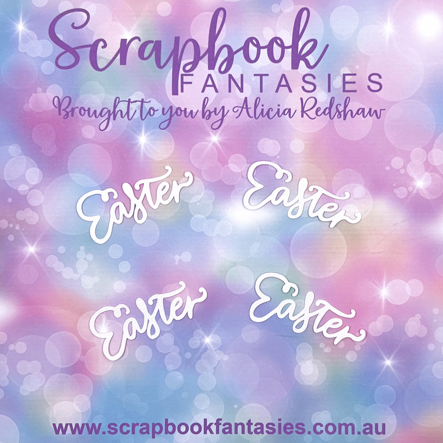 Easter Blessings - Easter - 4 pack (small script) 2.25"x1" White Linen Cardstock Title-Cut - Designed by Alicia Redshaw