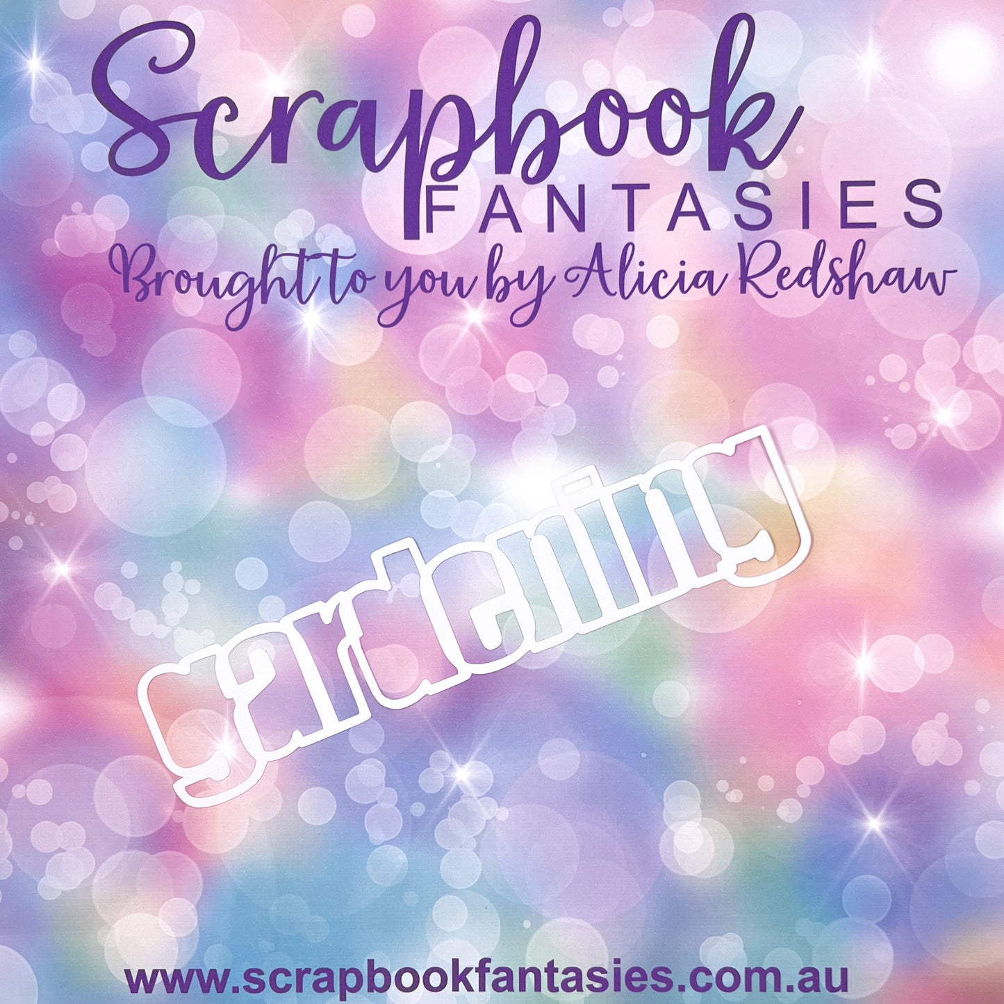 Cottage Garden - Gardening (open) 8"x2" White Linen Cardstock Title-Cut - Designed by Alicia Redshaw